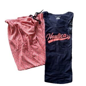 Nautica Navy and Peach Color Sleepwear Set Size Xsmall NWOT